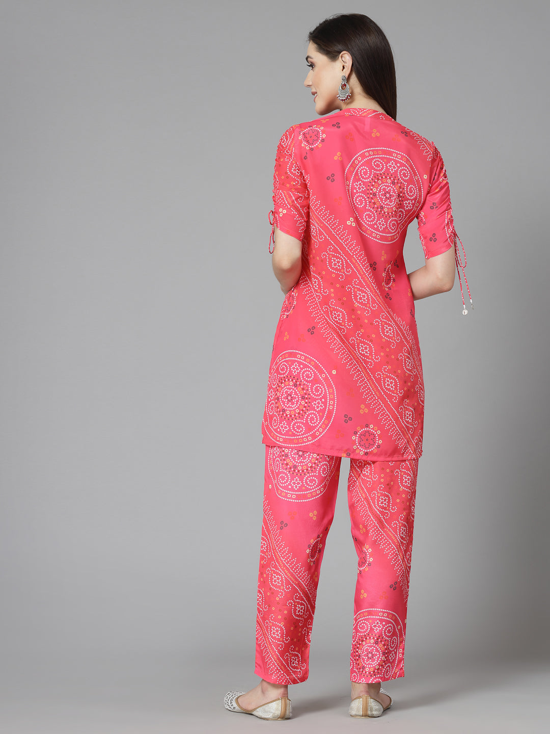 Bandhej Printed Satin Co-Ords Set