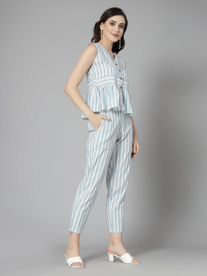 Woven Design Cotton Blend Co-Ords Set