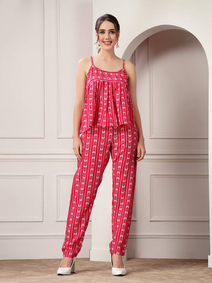 Printed Cotton Blend Co-Ords Set