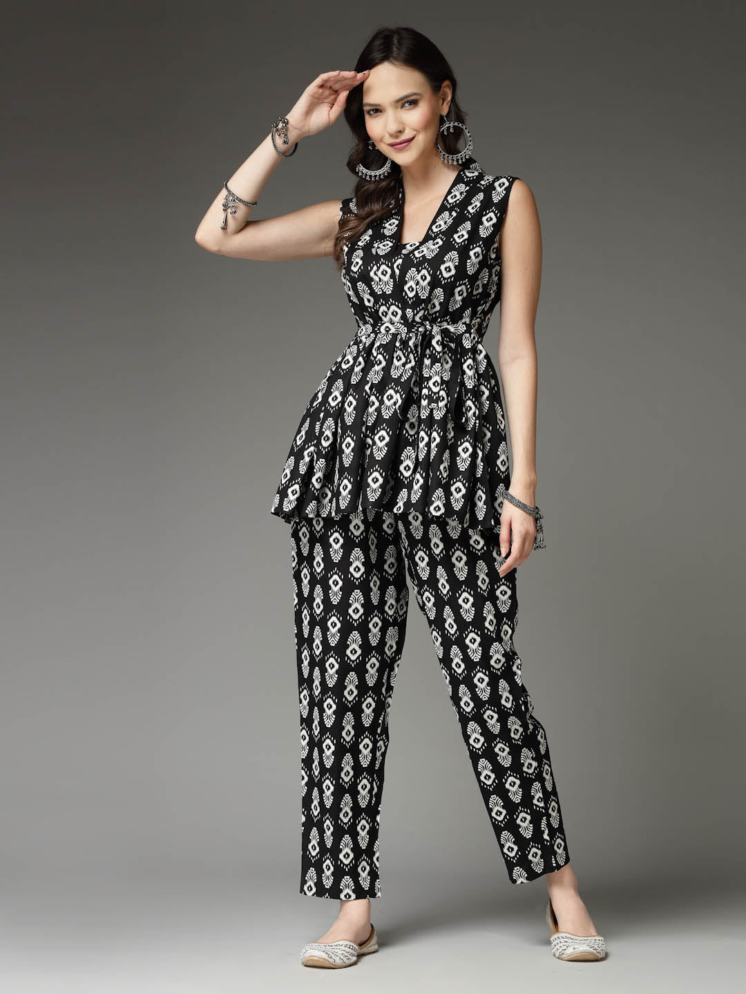 Stylum black rayon printed ethnic wear wholesale manufacturer & exporter from India