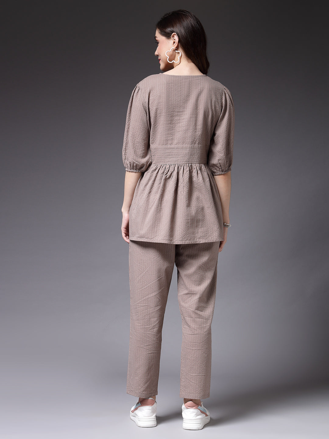 Self Woven Kantha Cotton Co-Ord Set