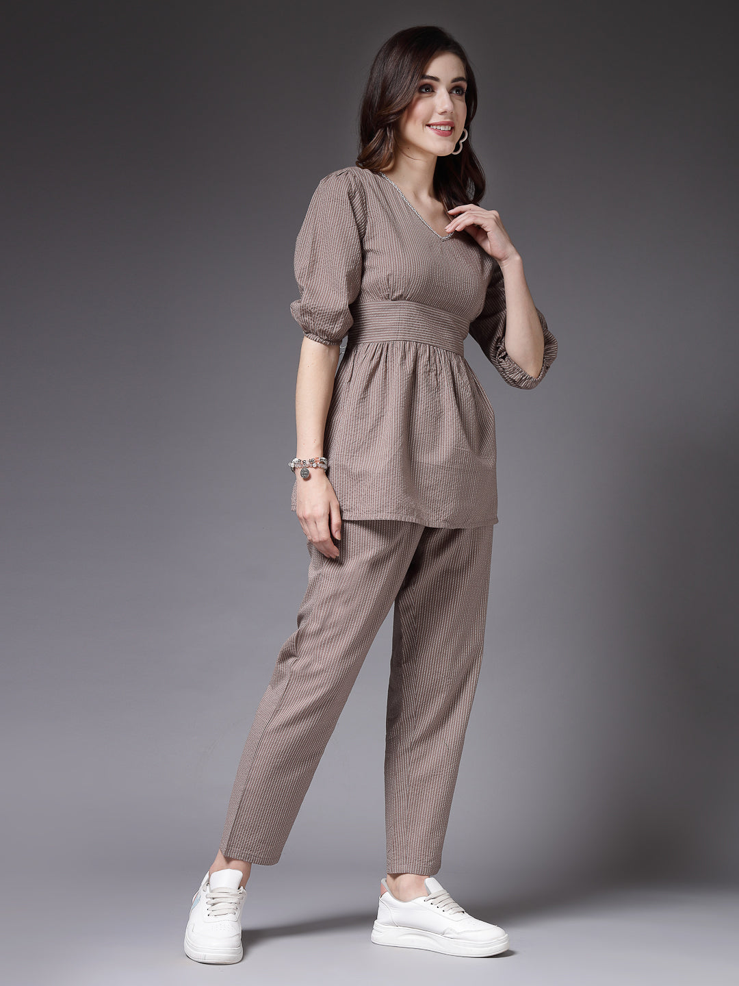 Self Woven Kantha Cotton Co-Ord Set