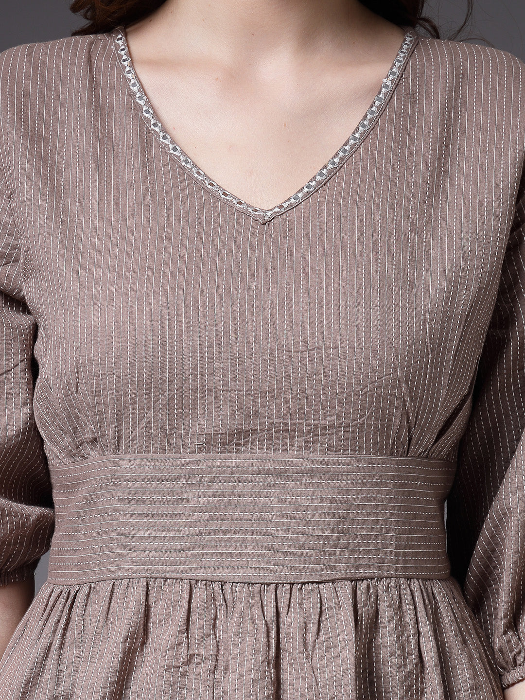Self Woven Kantha Cotton Co-Ord Set