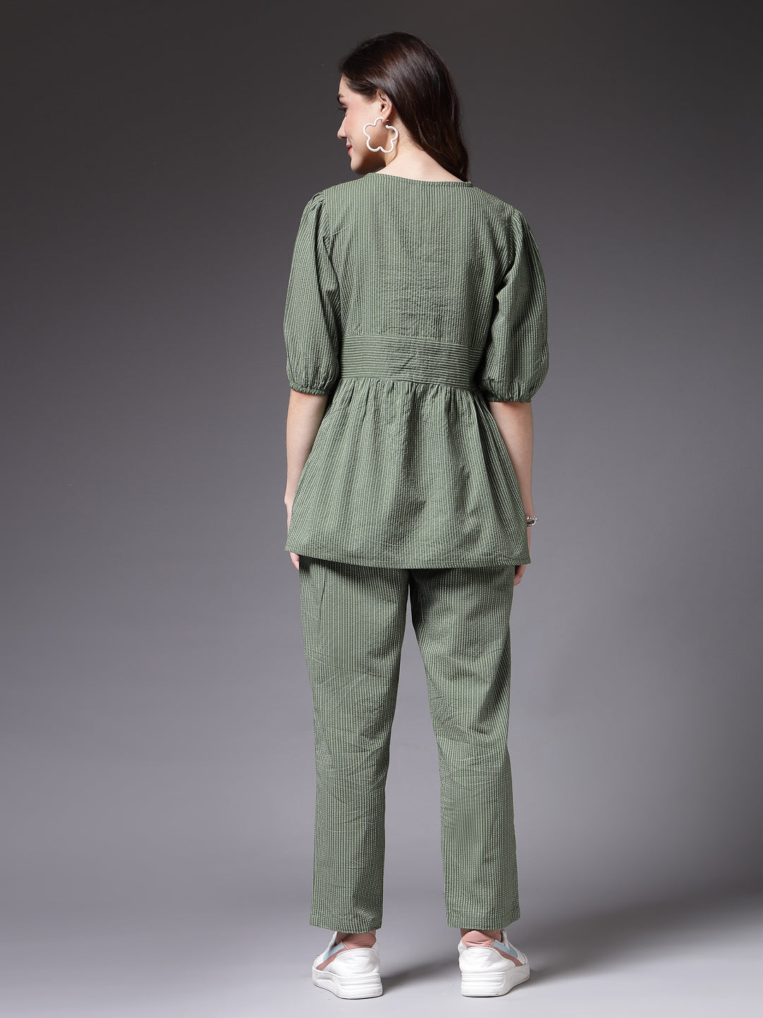 Self Woven Kantha Cotton Co-Ord Set