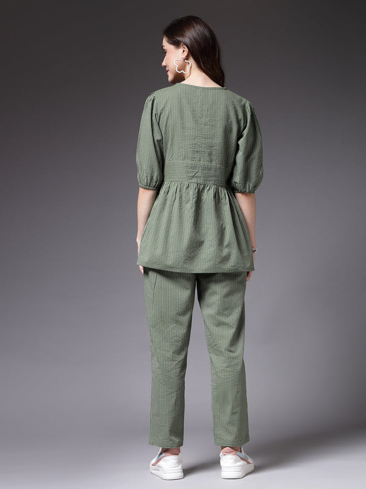 Self Woven Kantha Cotton Co-Ord Set