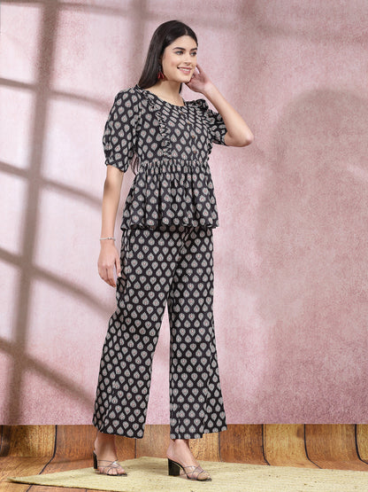 Ethnic Motif Printed Cotton Co-Ord Set
