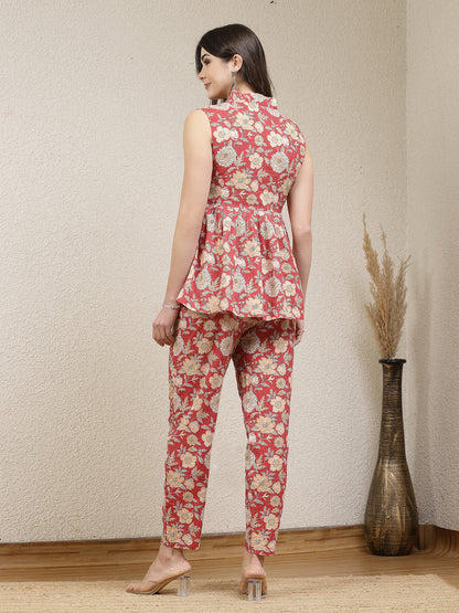 Floral Printed Cotton Co-Ord Set