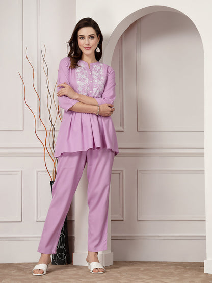 Solid Rayon Co-Ord Set