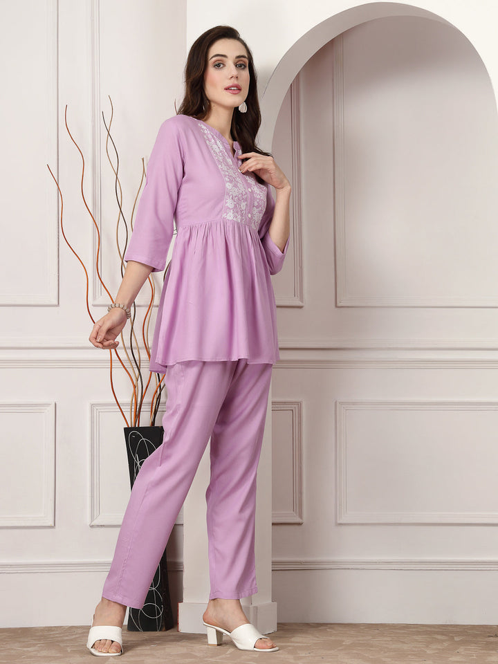 Solid Rayon Co-Ord Set