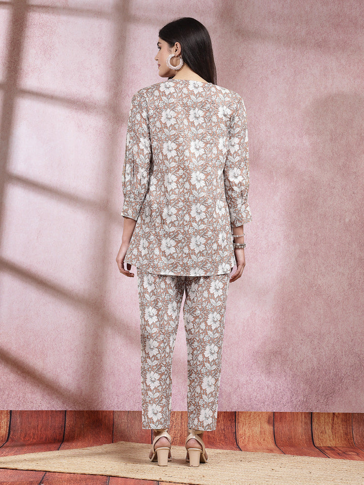 Floral Printed Cotton Co-Ord Set