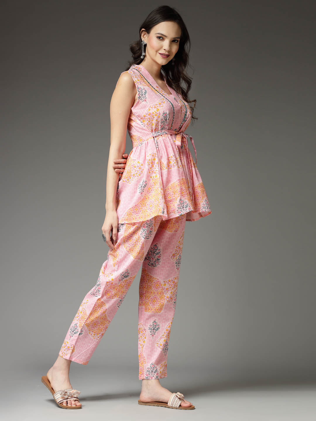 Floral Printed Cotton Co-Ord Set