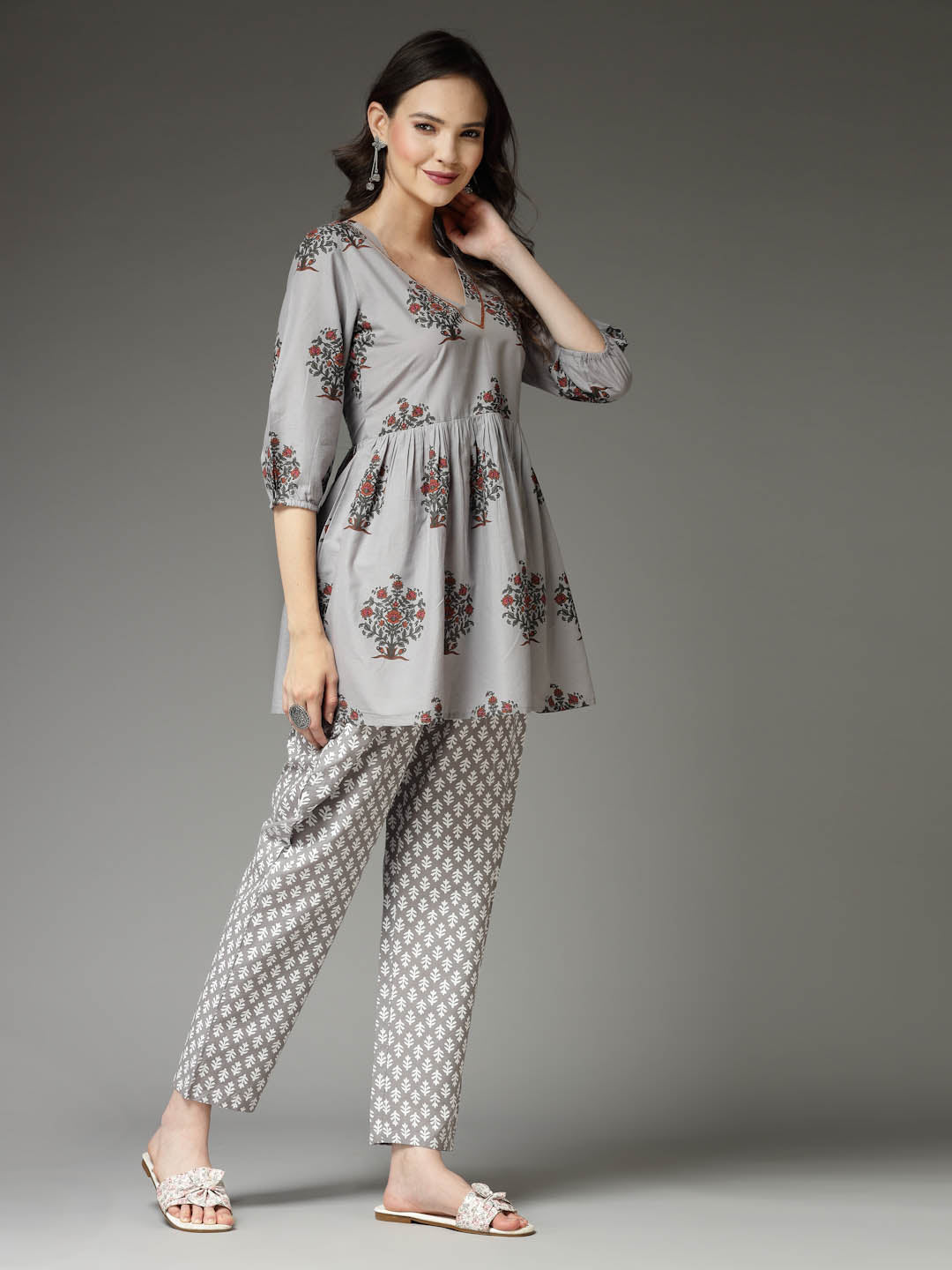 Floral Printed Cotton Co-Ord Set
