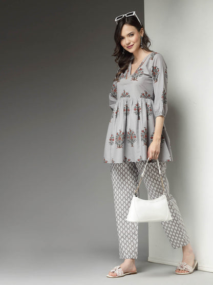 Floral Printed Cotton Co-Ord Set