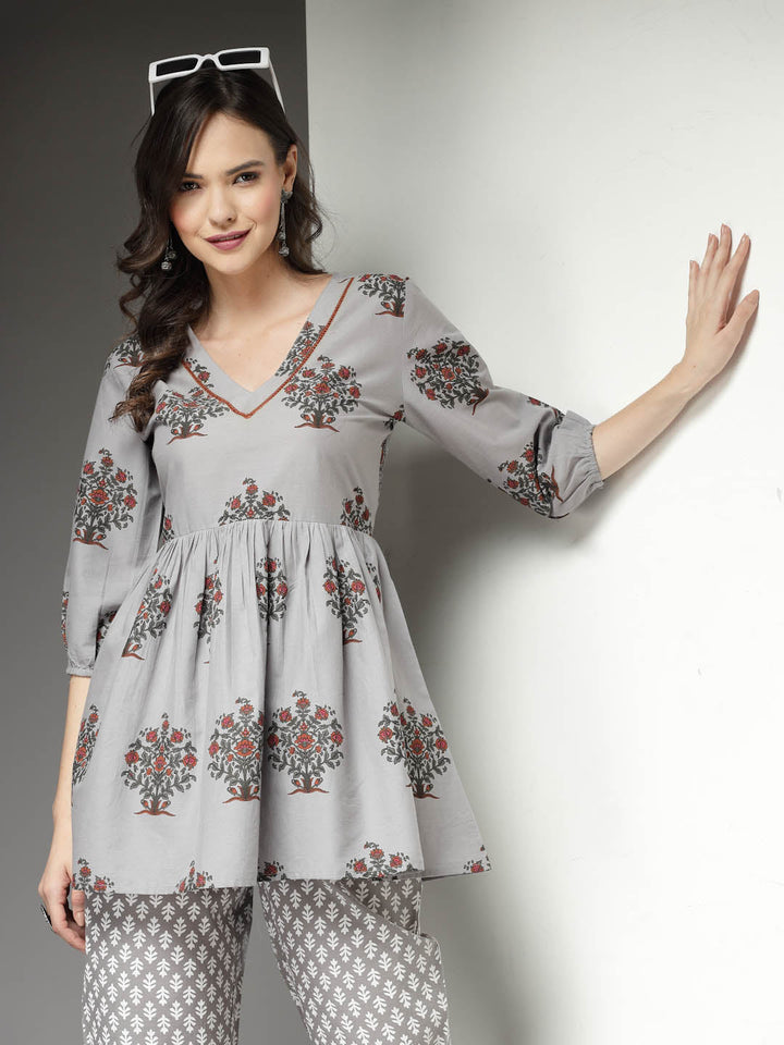 Floral Printed Cotton Co-Ord Set