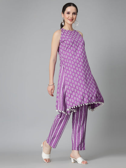 Ethnic Motif Printed Rayon Co-Ord Set