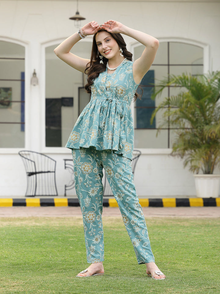 Stylum blue rayon printed ethnic wear wholesale manufacturer &amp; exporter from India