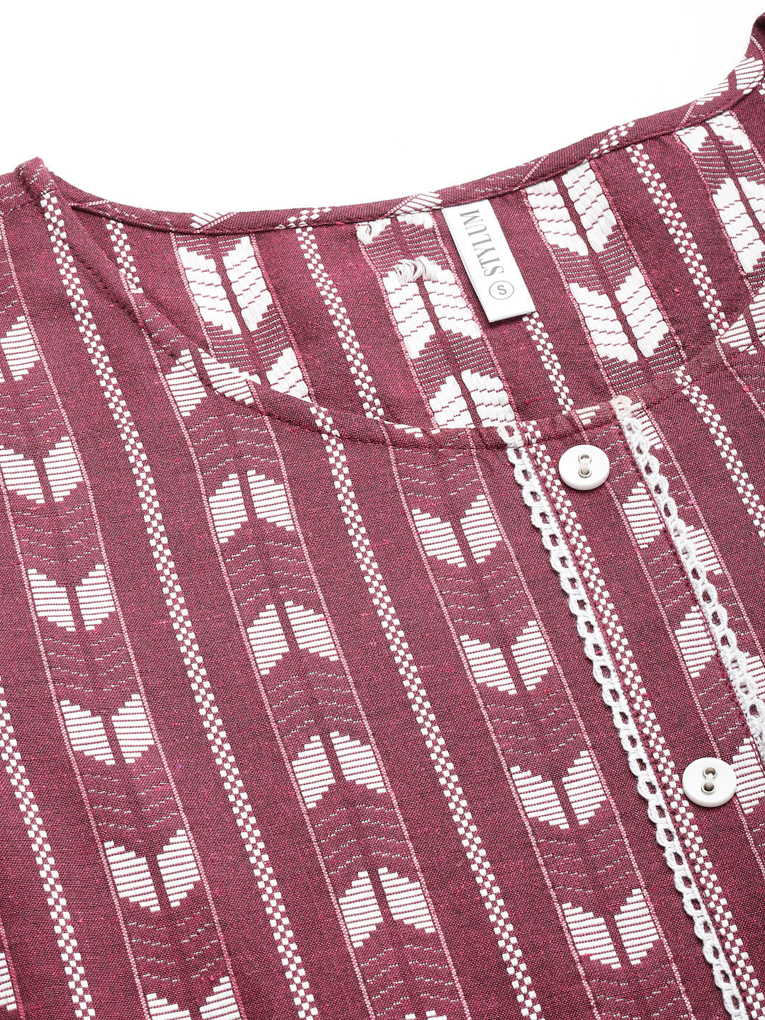 Self Design Cotton Blend Maxi Dress