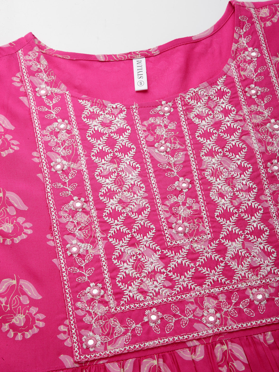 Floral Printed Rayon Flared Dress