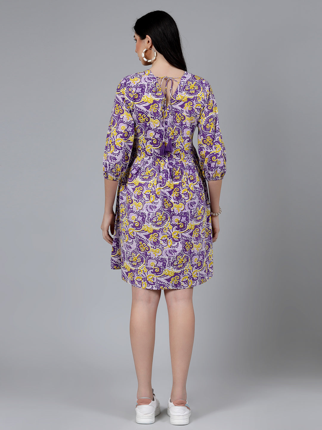 Floral printed Cotton Flared dress