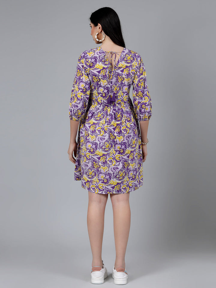 Floral printed Cotton Flared dress