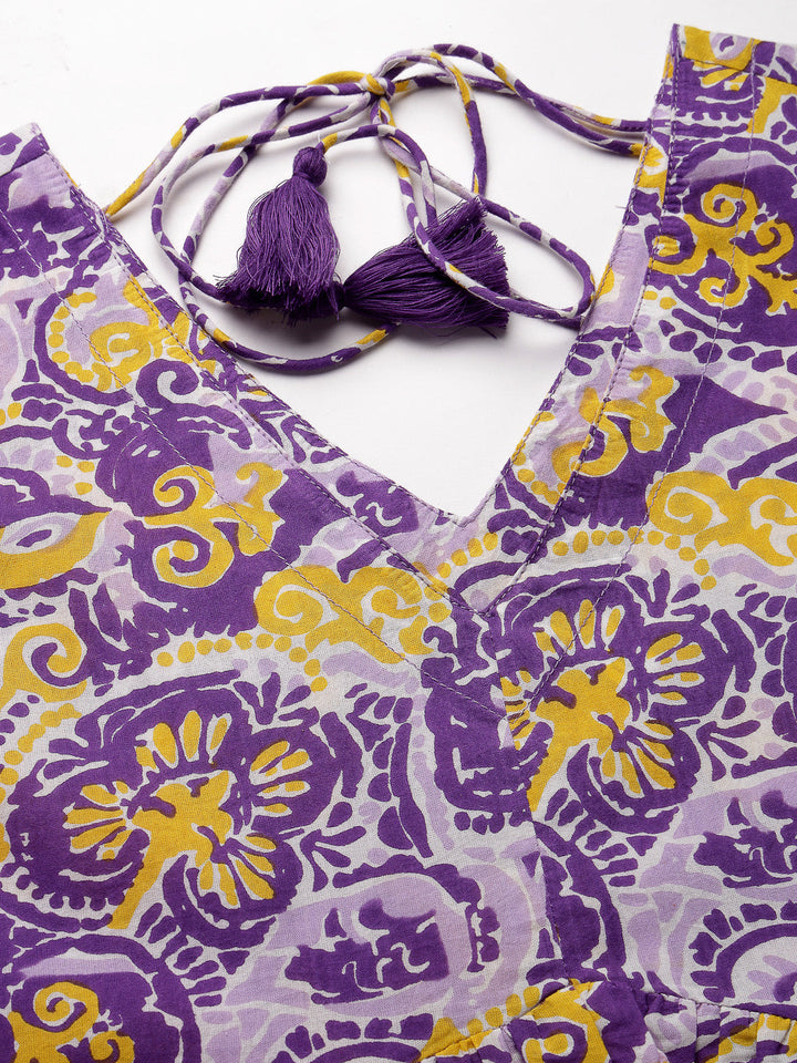Floral printed Cotton Flared dress