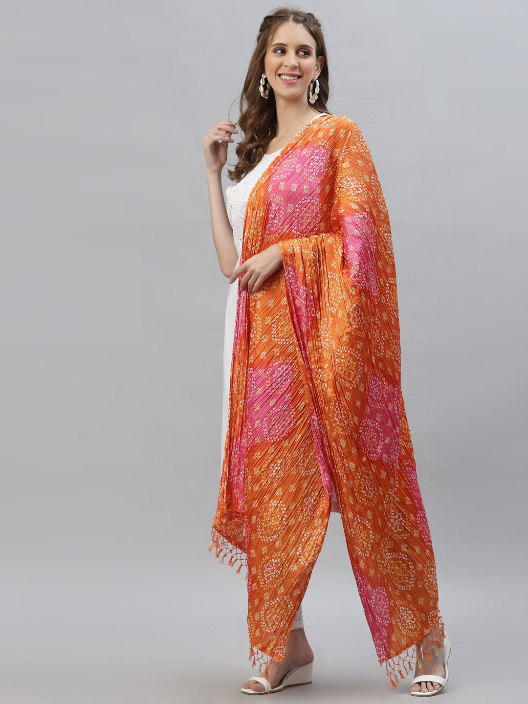 Bandhani Print Silk Blend Dupatta