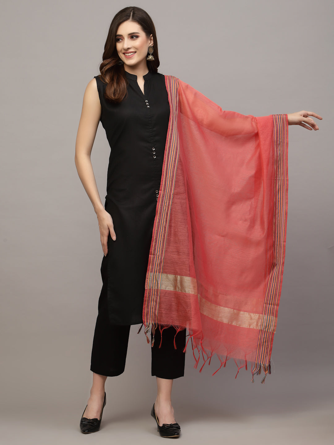 Self Design Chanderi Dupatta