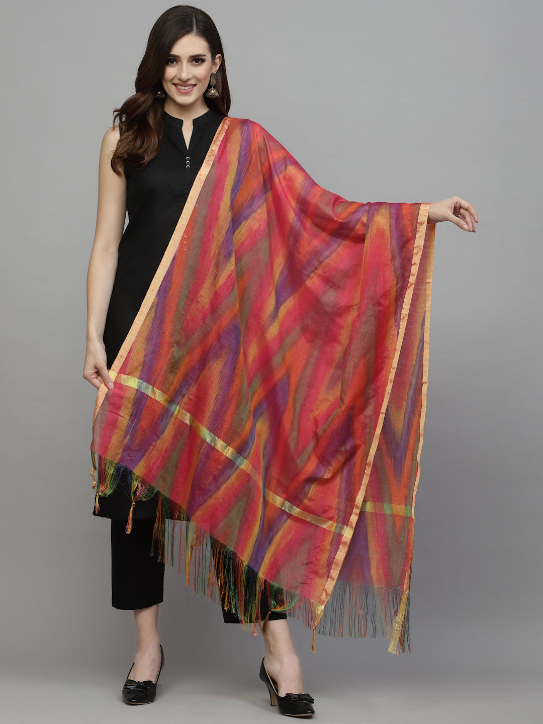 Self Design Silk Blend Dupatta