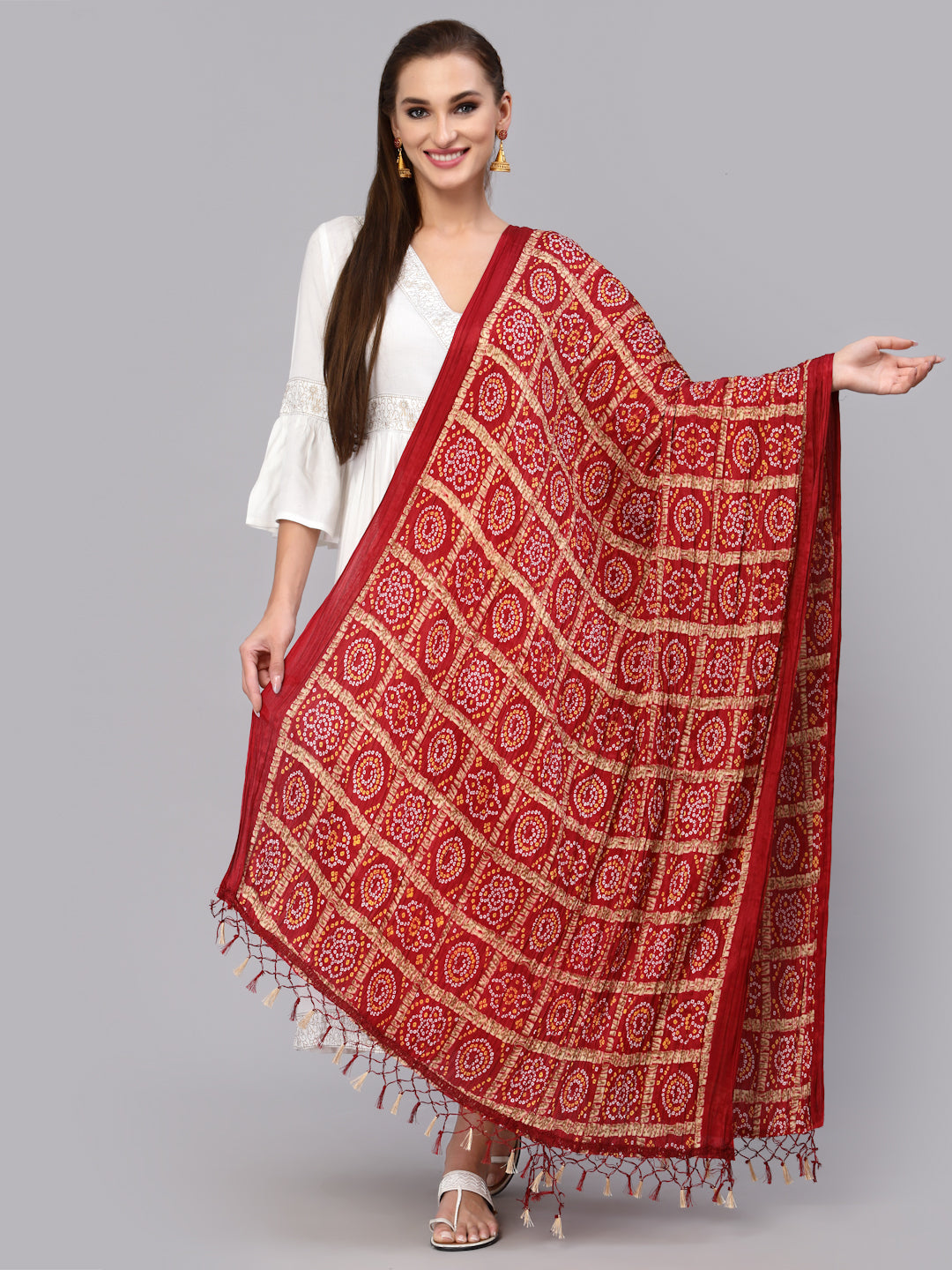 Bandhani Print Silk Blend Dupatta