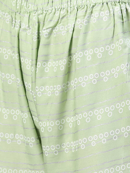 Women's Printed Rayon Straight Kurta Pant Dupatta Set (Pastel Green)