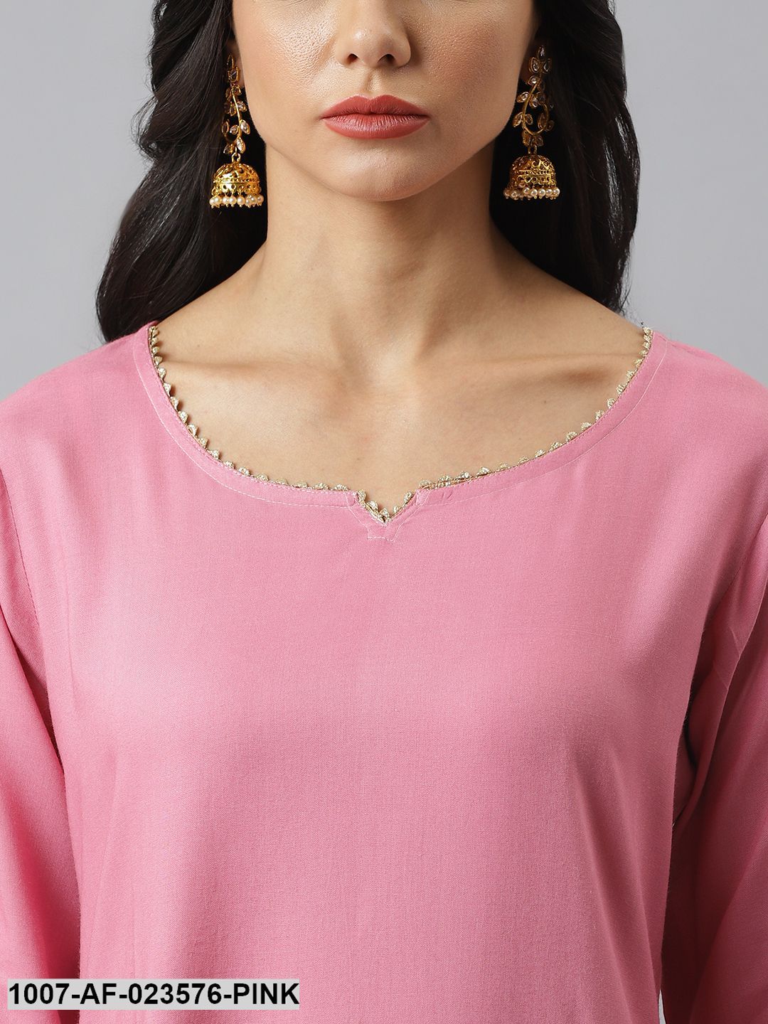 Solid Rayon Straight Kurta Pant Dupatta Set