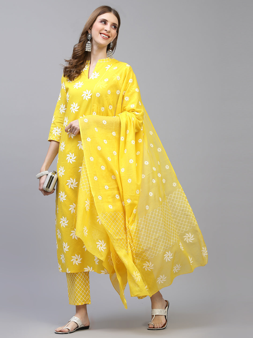 Stylum mustard cotton printed kurta – wholesale manufacturer &amp; exporter from India