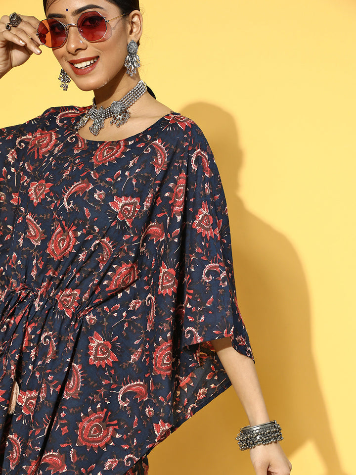 Floral Print Cotton kaftan Kurta Set
