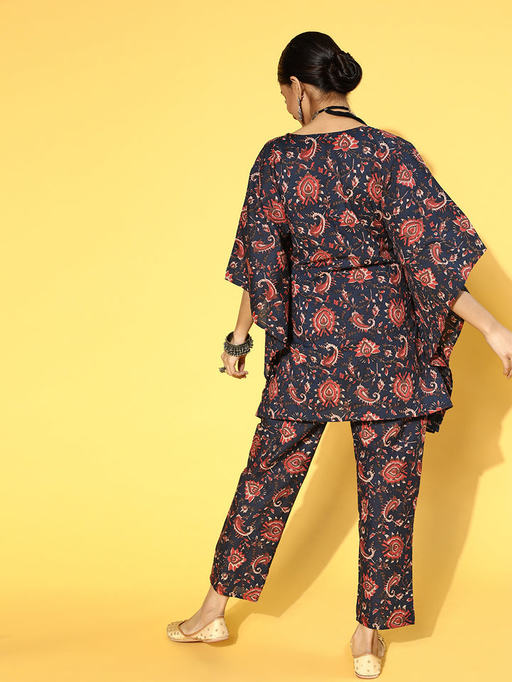 Floral Print Cotton kaftan Kurta Set