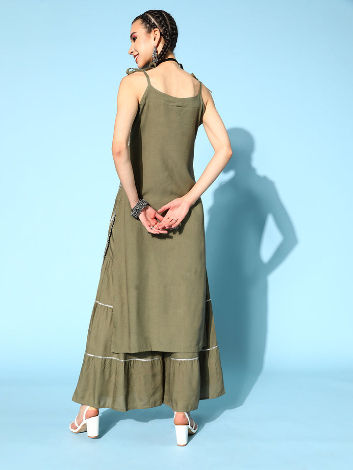 rayon printed kurta sharara set