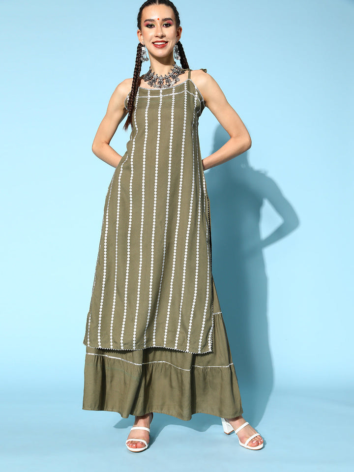 rayon printed kurta sharara set