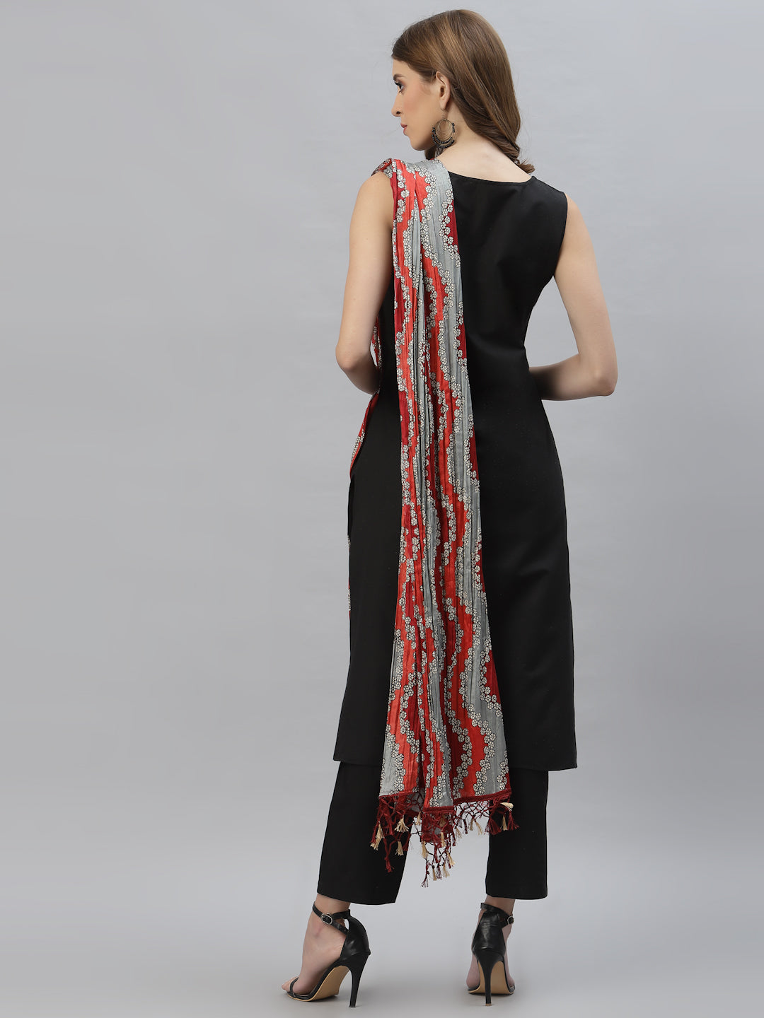 Solid Cotton Blend Straight Kurta Pant Dupatta Set