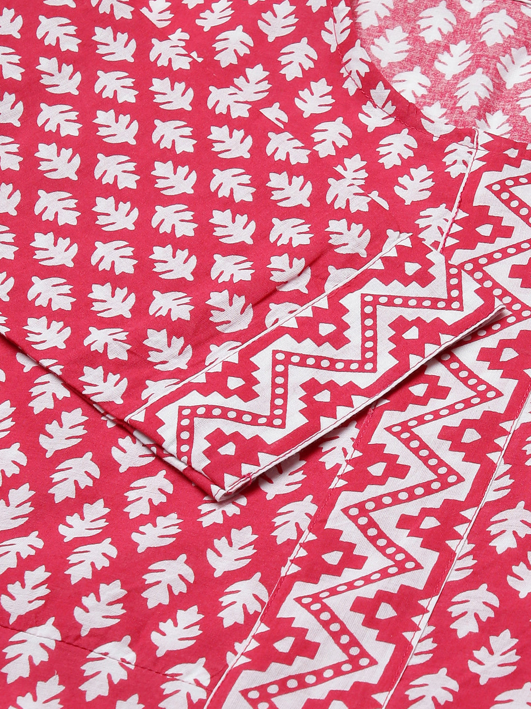 Printed Cotton Flared Kurta Pant Dupatta Set