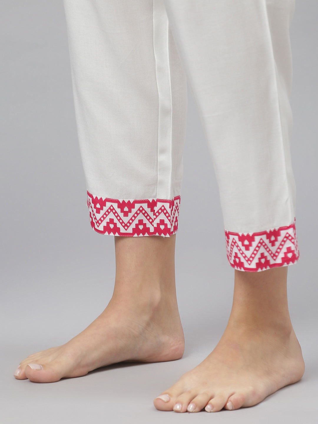 Printed Cotton Flared Kurta Pant Dupatta Set