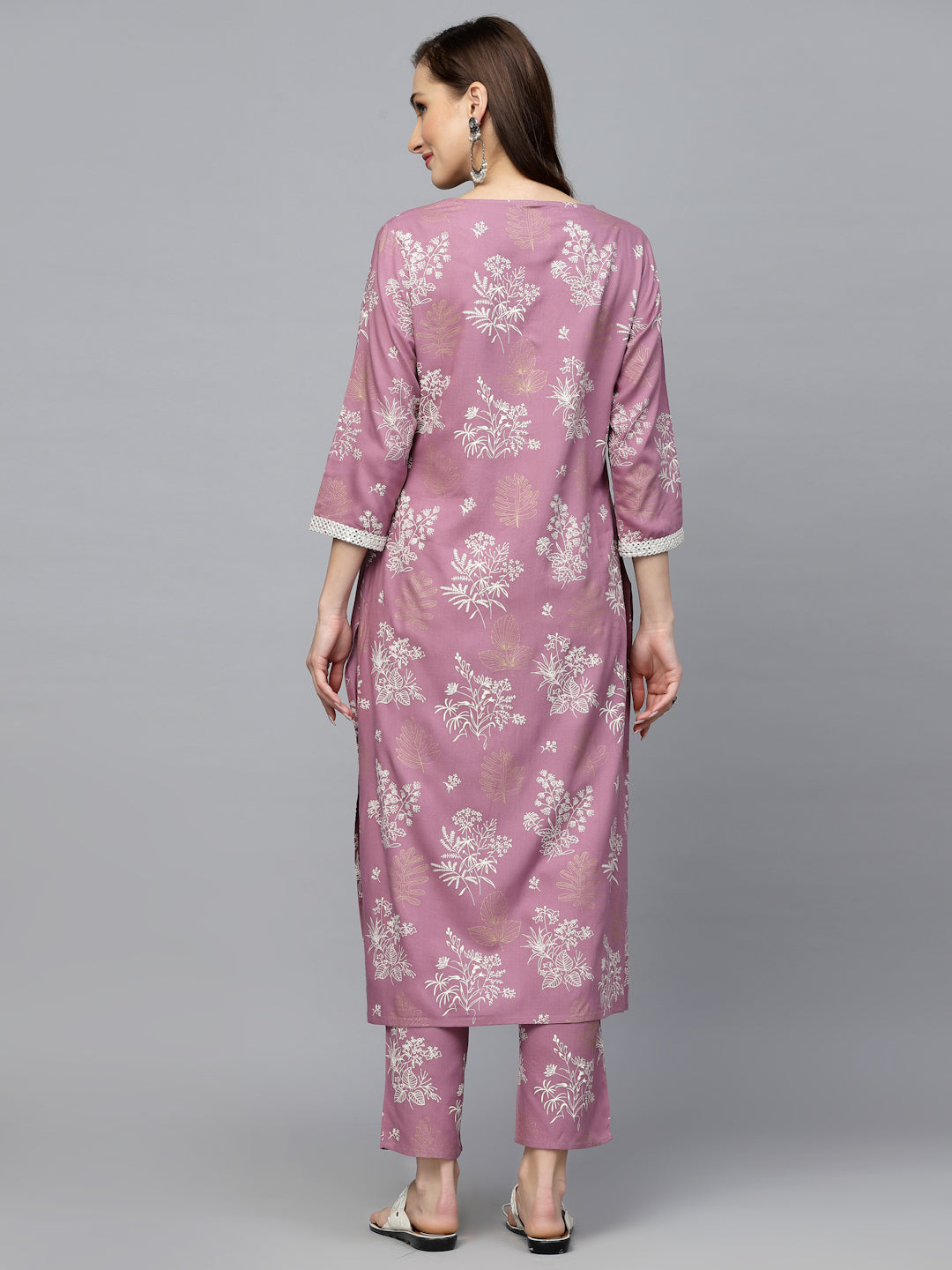 Floral Printed Rayon Kurta Pant Set