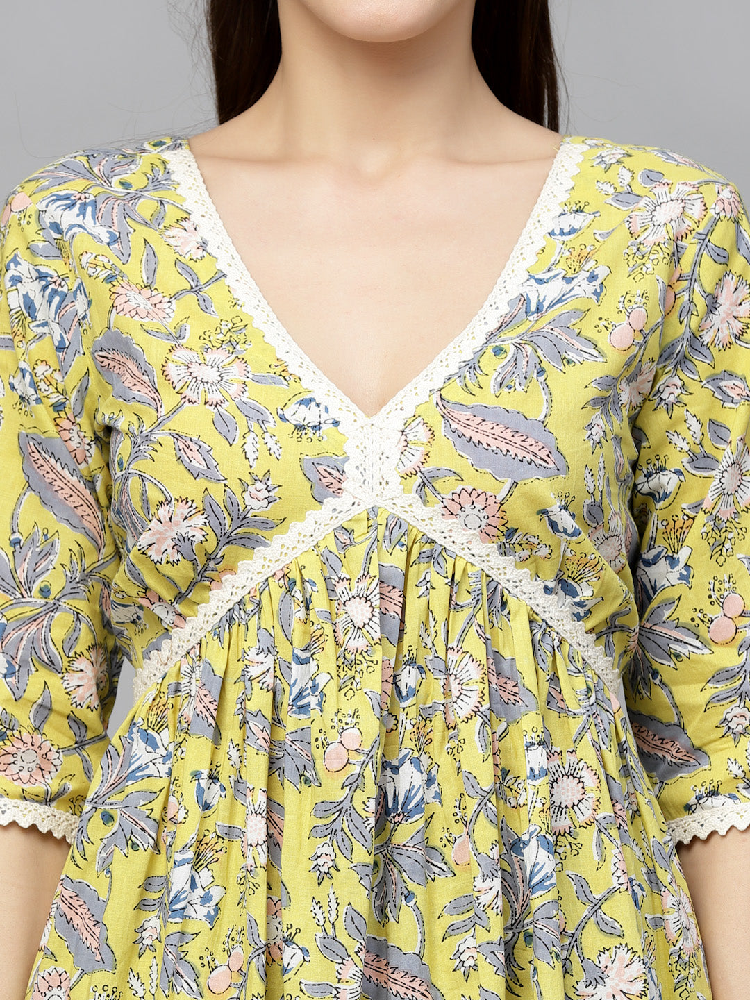 Floral Printed Kurta Palazzo Dupatta Set