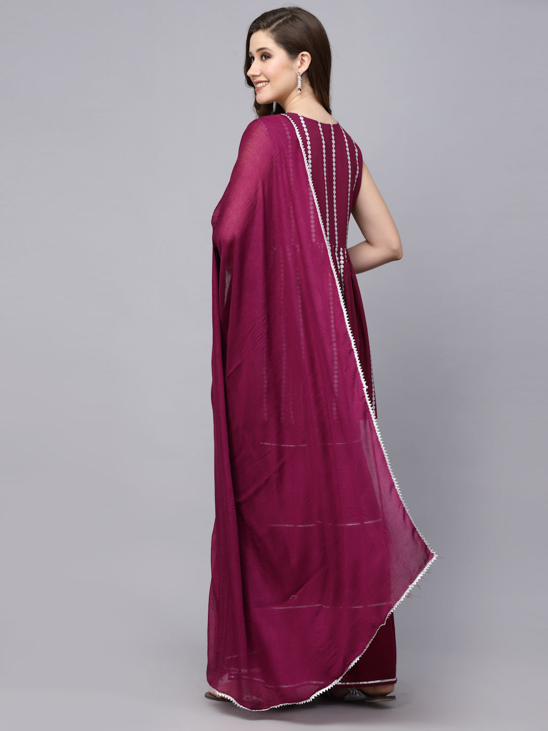 Printed &amp; Embroidered Rayon Short Kurta Sharara Dupatta Set