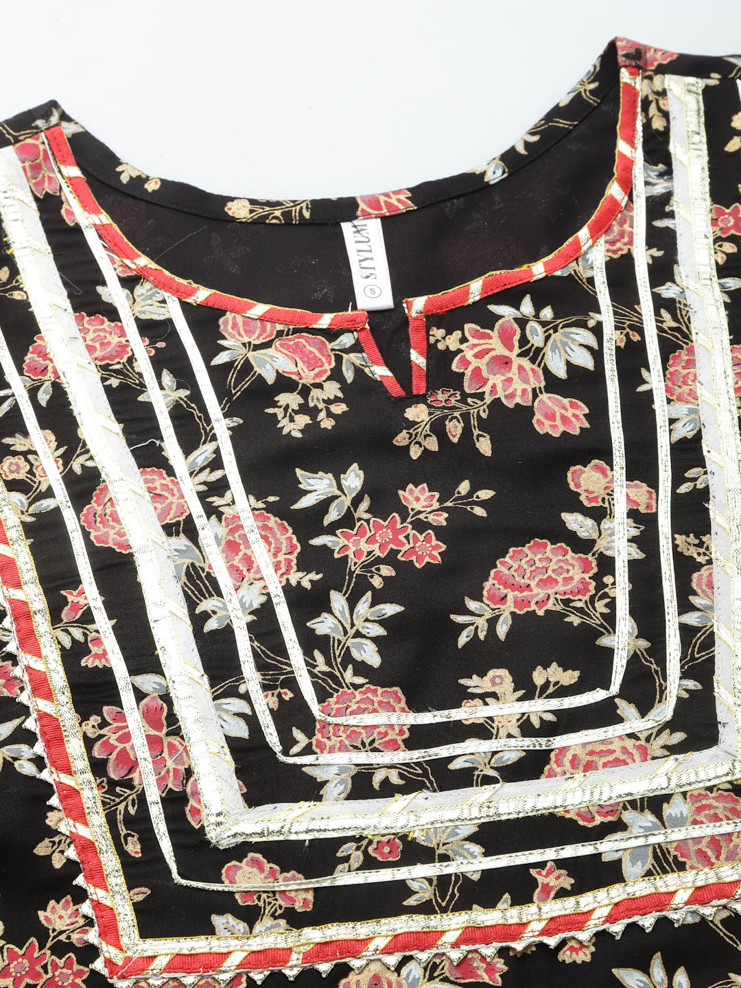 Floral Printed Rayon Anarkali Kurta Pant Dupatta Set