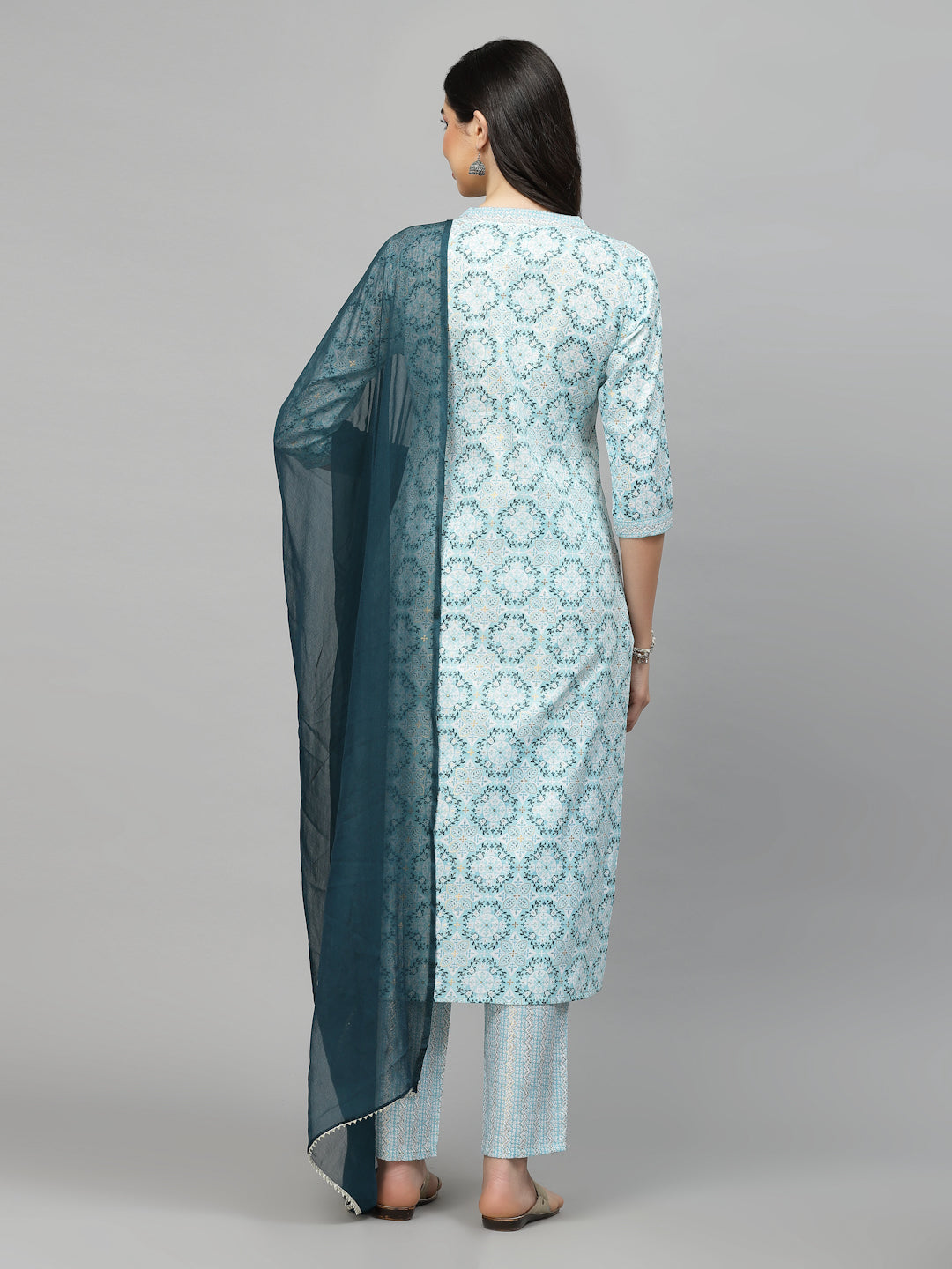 Printed Cotton Blend Kurta Pant Dupatta Set