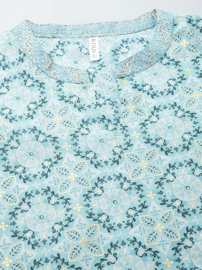 Printed Cotton Blend Kurta Pant Dupatta Set