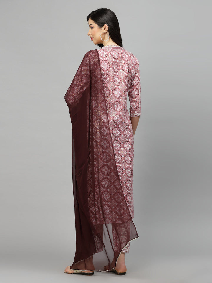 Printed Cotton Blend Kurta Pant Dupatta Set
