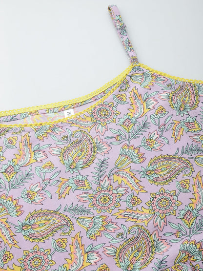 Paisley Printed Rayon Kurta Pant Dupatta Set