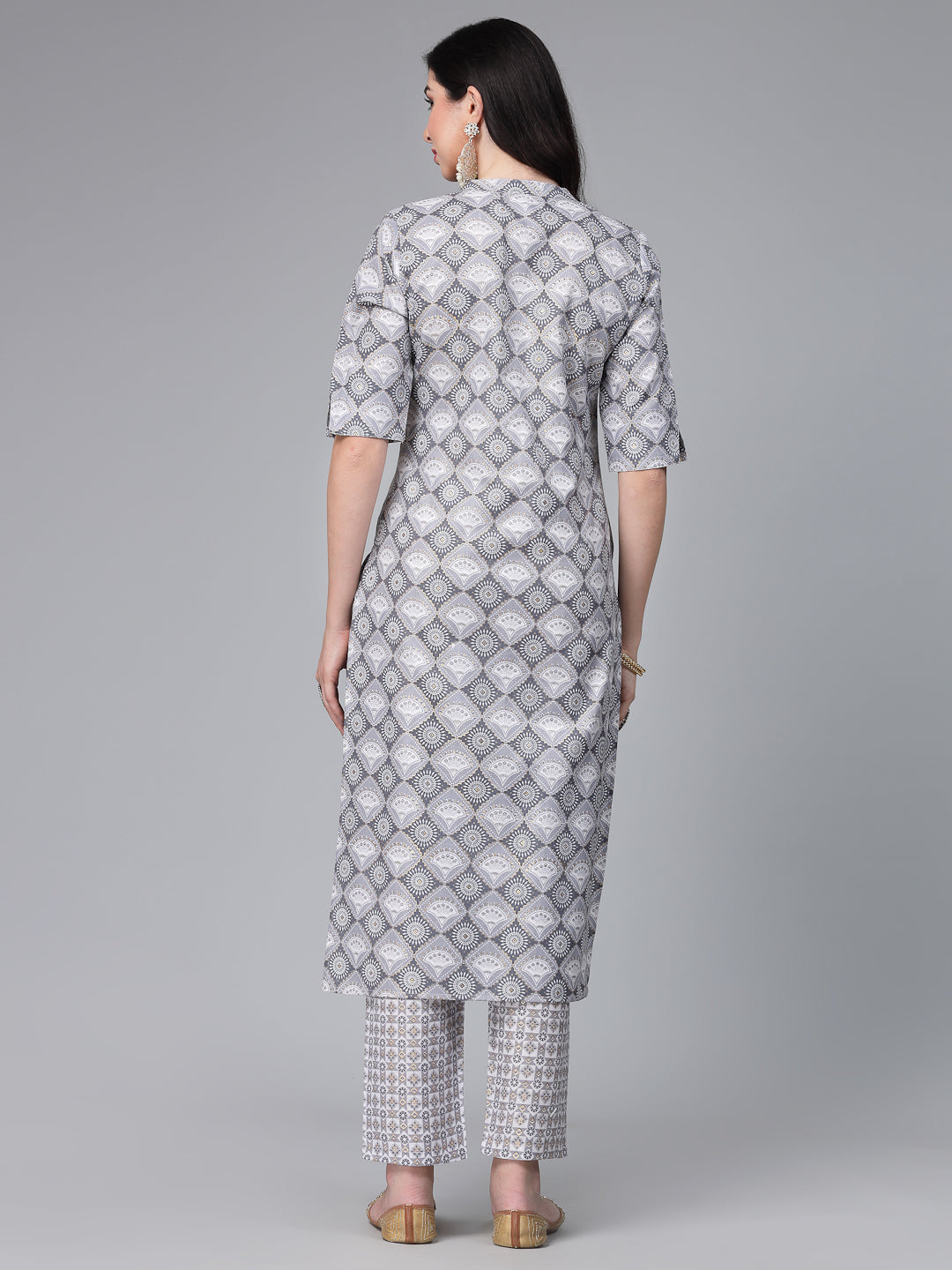 Printed Cotton Blend Kurta Pant Set
