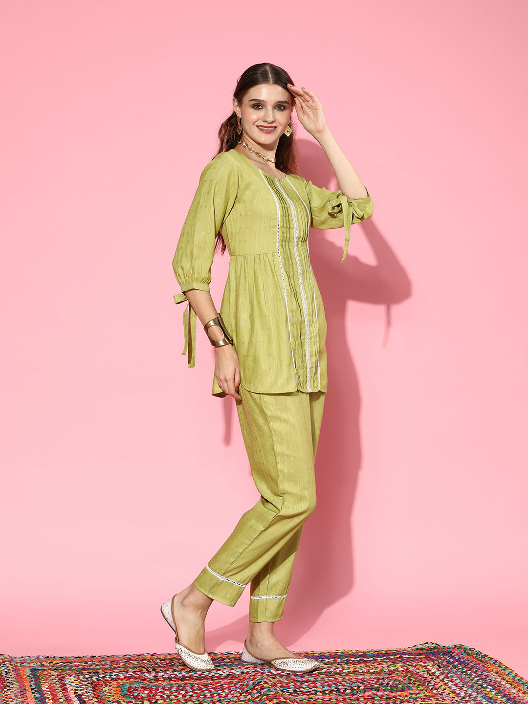 Self Design Rayon Blend Co-Ords Set