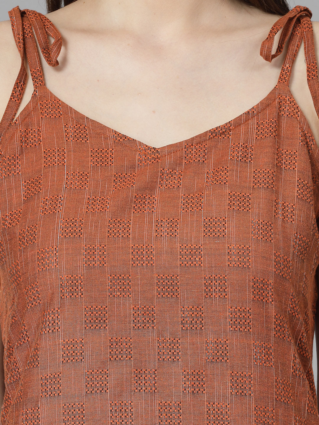Woven Designed Cotton Blend Straight Kurta Pant Set